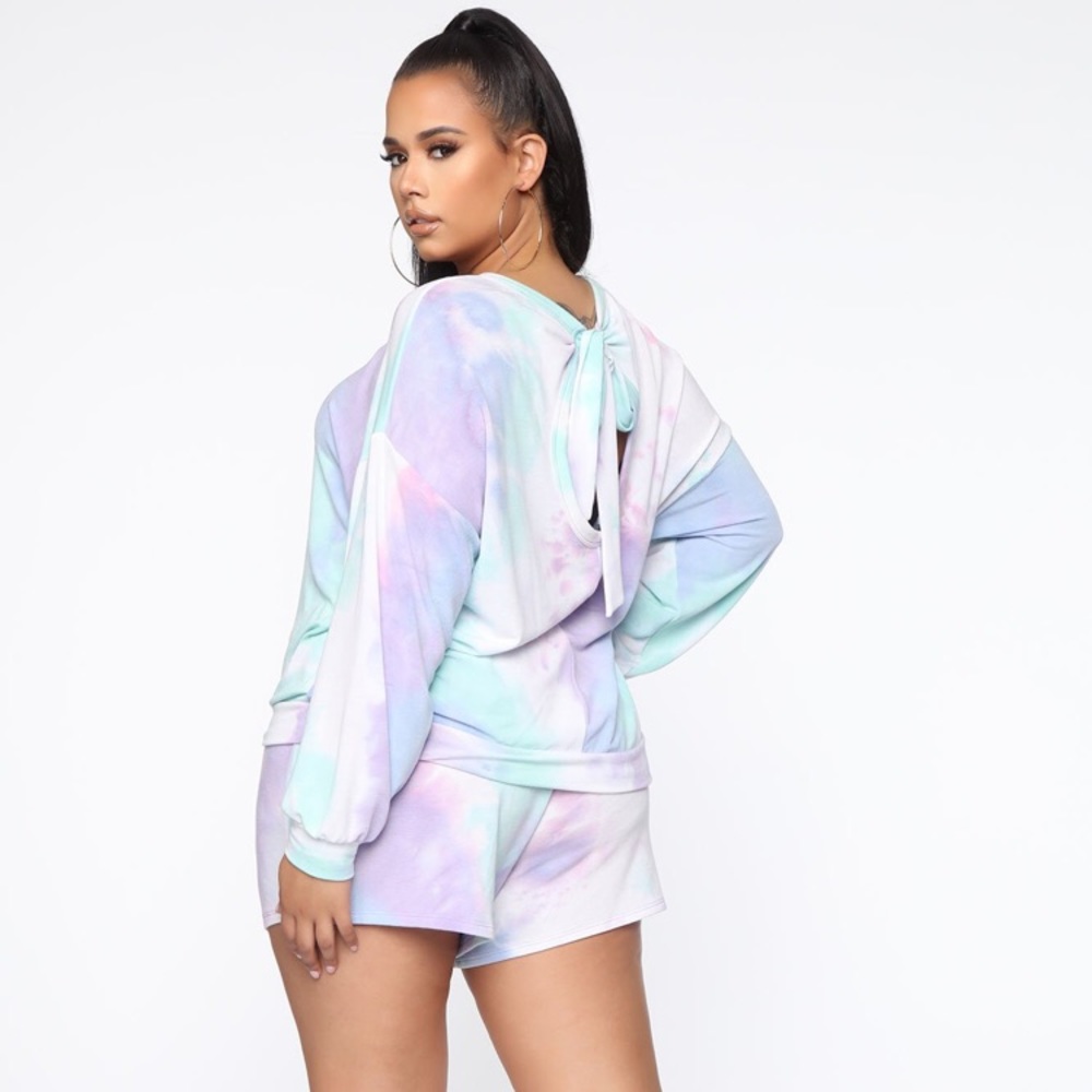 NWT PLUS FN “Bright Out There” tie dye short set - Picture 2 of 7